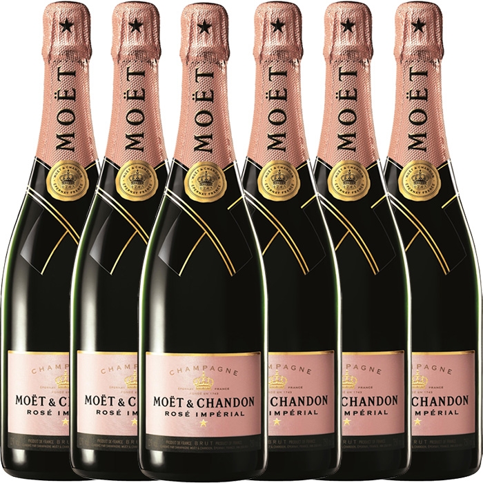 Packager of 6 bottles of 75CL Moët & Chandon Brut Rosé Impérial