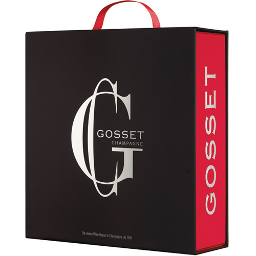 Gosset Grande Réserve Brut 75CL in gift box with glasses