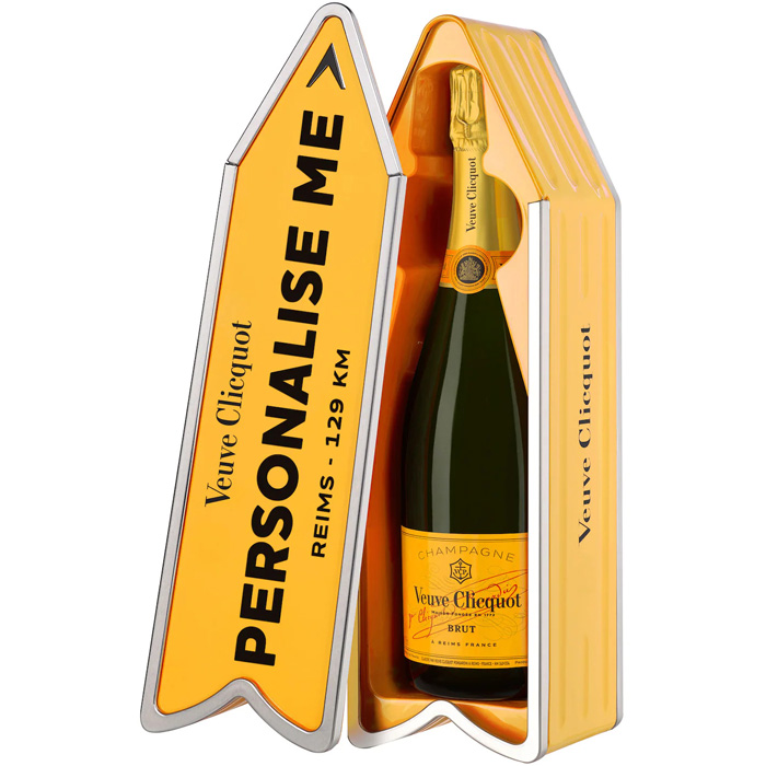 Champagne Veuve Clicquot Arrow with personalized text