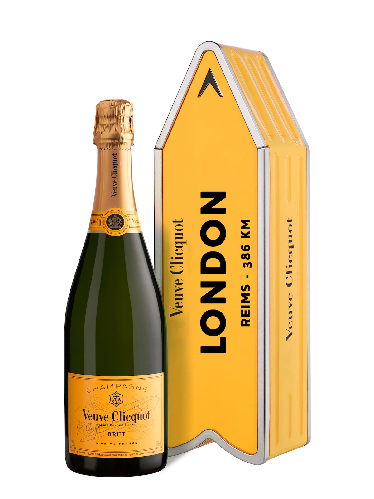 Champagne Veuve Clicquot Arrow with personalized text