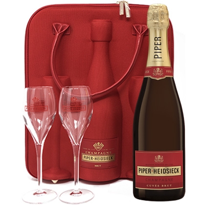 Piper-Heidsieck Cuvée Brut 75CL in Travelbag cooler with 2 flûtes