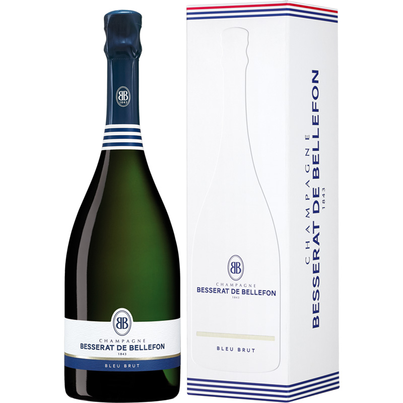 Besserat de Bellefon Cuvee Bleu Brut in geschenkverpakking 750 ML