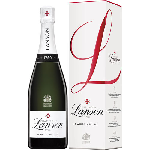Lanson Le White Label Sec 75CL in gift pack